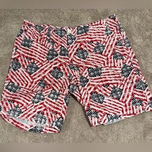 American Republic Men’s Patriotic Flag Print Shorts Size 36